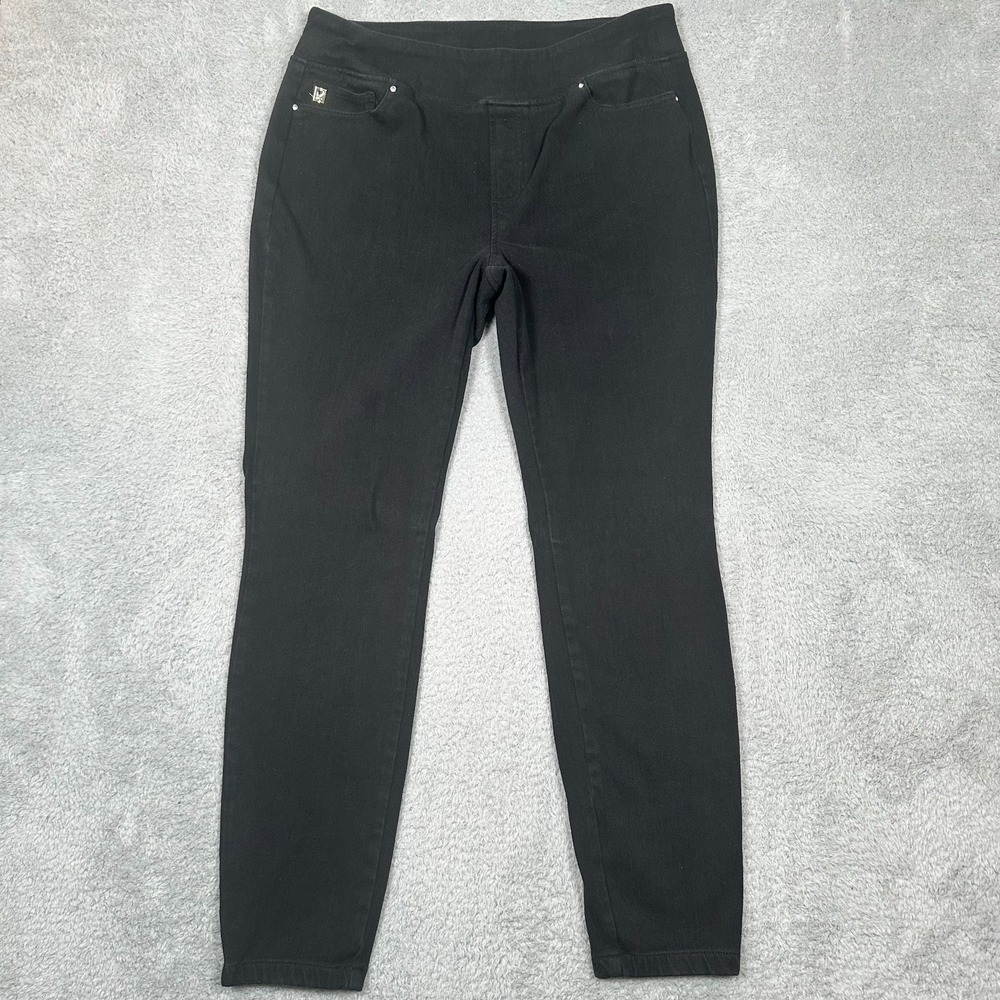 Belle‎ by Kim Gravel Women's Regular Ponte Slim Straight Leg Pants Black Sz 18WT